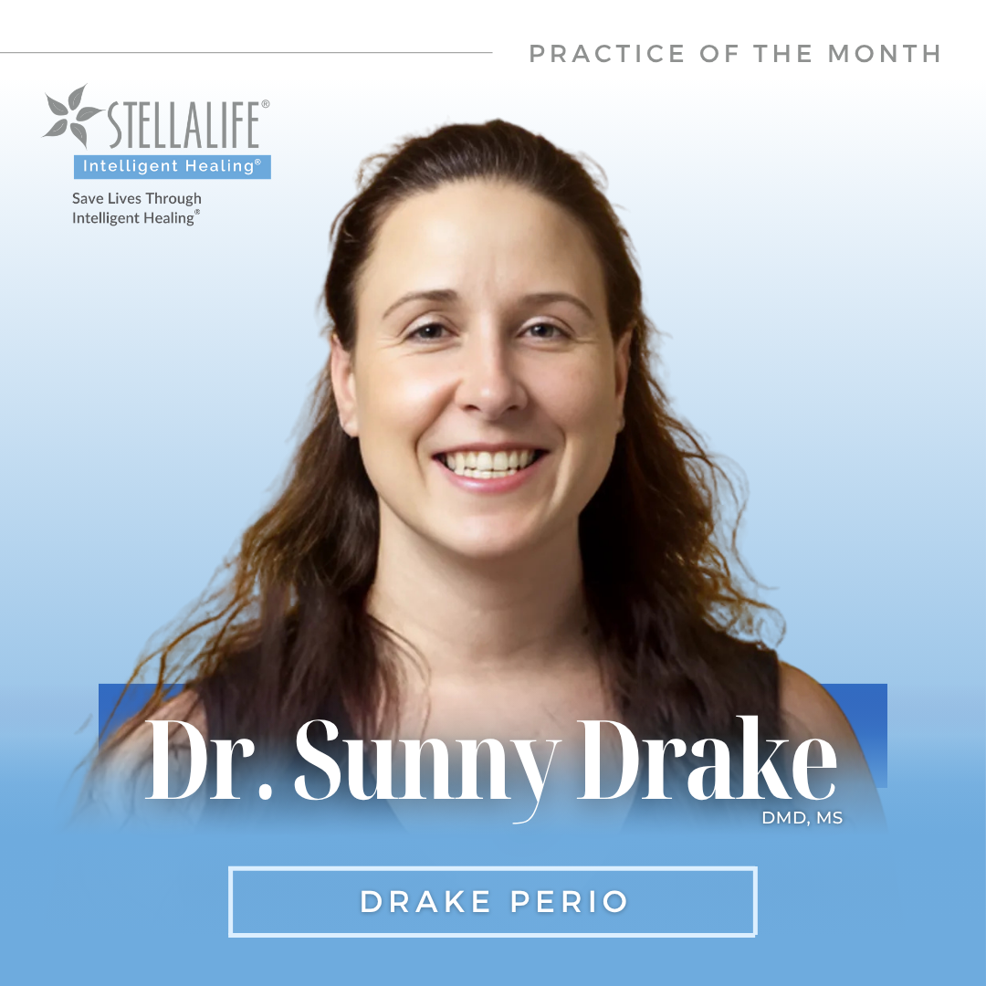 "Fewer narcotics, better success rate, tastes great and doesn’t stain teeth or alters taste like CHX." - - Dr. Sunny Drake Image