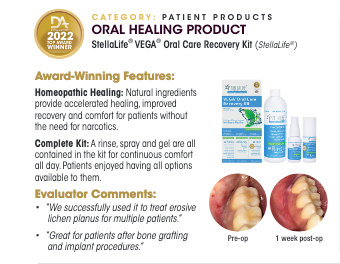 Awarded 2019-2024 TOP ORAL HEALING PRODUCT by Dental Advisor Image