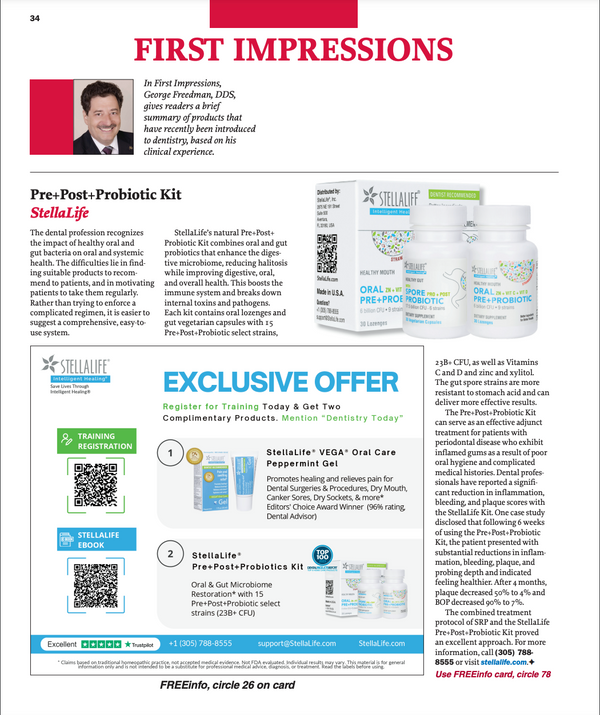 The combined treatment protocol of SRP and the StellaLife Pre+Post+Probiotic Kit proved an excellent approach by George Freedman