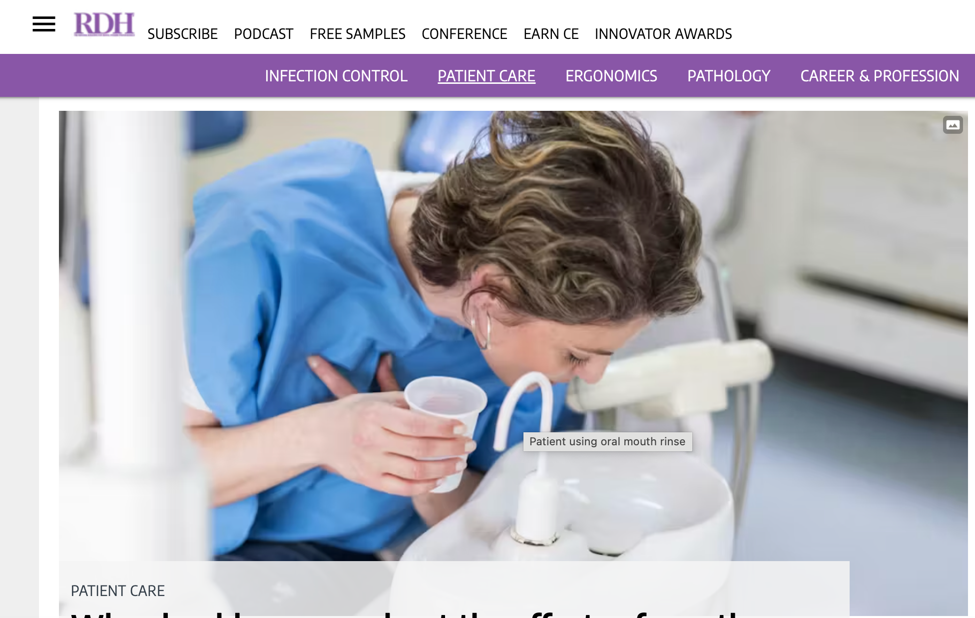 Why should we care about the effects of mouth rinses on oral nitric oxide production? by Kathryn Gilliam, BA, RDH, MAAOSH, HIAOMT Image