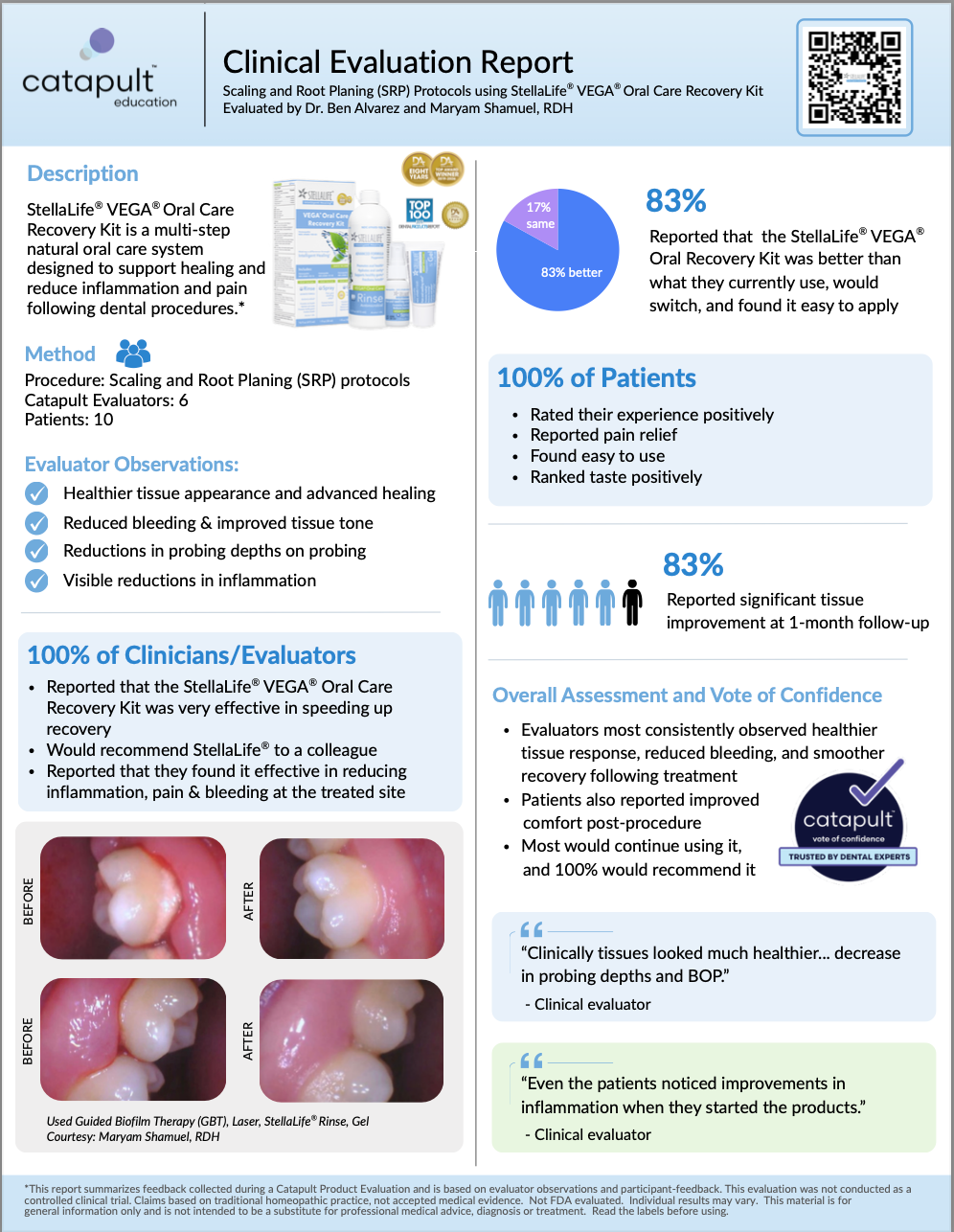 Scaling and Root Planing (SRP) Protocols Using the StellaLife® VEGA® Oral Care Recovery Kit: Clinical Evaluation Report by Dr. Ben Alvarez and Maryam Shamuel, RDH Image