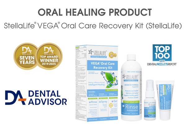 Awarded 2019-2025 TOP ORAL HEALING PRODUCT by Dental Advisor